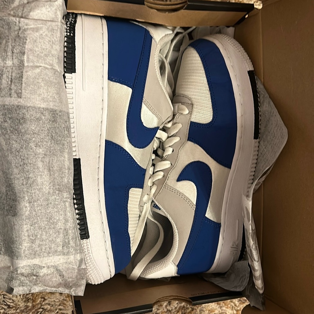 Blue and white Air Force 1
